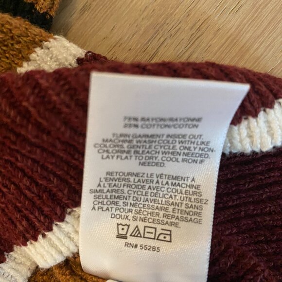 Express Multicolor Tan, Maroon, White, Black NWT Striped Sweater Size L - Picture 5 of 6